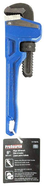 Vulcan JL40108 Pipe Wrench, 19 mm Jaw, 8 in L, Serrated Jaw, Die-Cast Carbon Steel, Powder-Coated, Heavy-Duty Handle