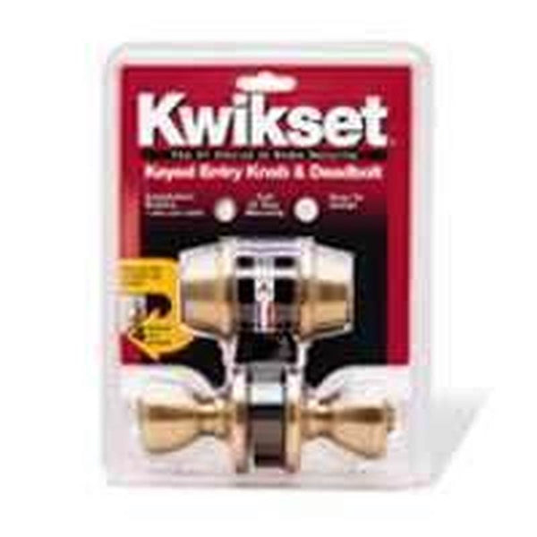 Kwikset 695T5CP6ALRCSK6 Knob Lockset, 3 Grade, Keyed Key, Antique Brass, 2-3/8 x 2-3/4 in Backset, K6 Keyway