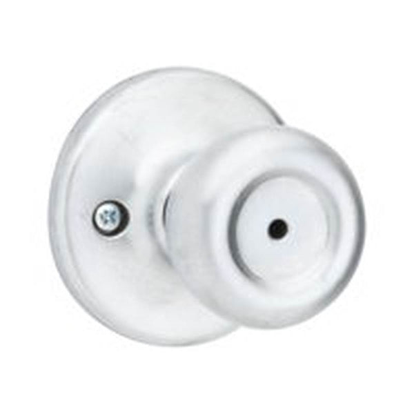 Kwikset 300T26D 6AL RCS Privacy Door Knob, 1-7/8 in Dia Knob, Metal, Satin Chrome