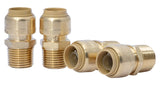 RELIANCE WORLDWIDE U120LFA4 Adapter, 1/2 in, Push-to-Connect x MNPT, Brass, 200 psi Pressure