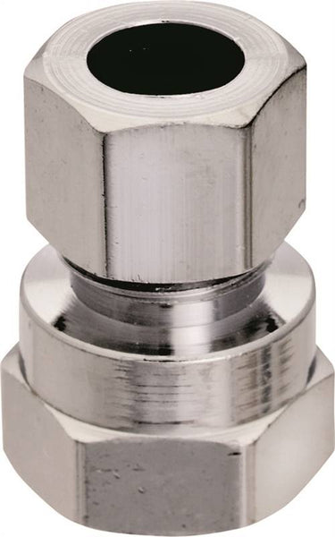 Plumb Pak PP73PCLF Straight Adapter, 1/2 x 3/8 in, FIP x Compression, Chrome