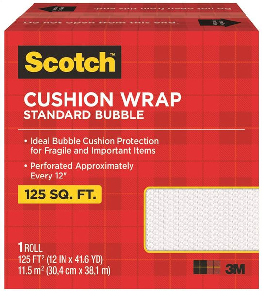 Scotch 7962 Cushion Wrap, 125 ft L, 12 in W, Nylon/Polyethylene, Clear