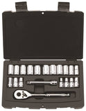 Socket Set 20pc 1/4dr Sae/met