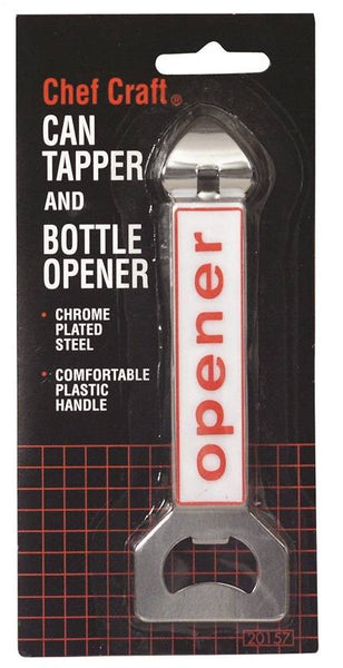 CHEF CRAFT 20157 Bottle Opener and Can Tapper, Steel, Plastic Handle, 5-1/2 in OAL