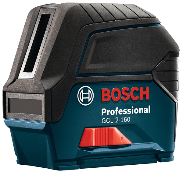 Bosch GCL 2-160 Cross-Line Laser with Plumb Points, 165 ft, +/-1/8 in at 33 ft Accuracy