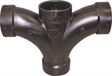 CANPLAS 104153BC Double Fixture Pipe Tee, 2 in, Hub, ABS, Black