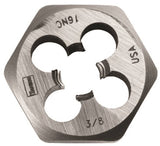 DIE HEXAGON 3/8IN-24NF STEEL