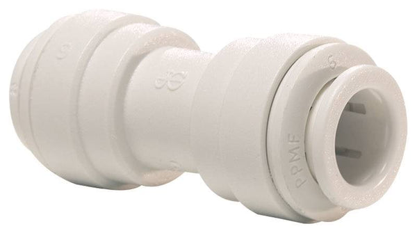 John Guest PP0412WP Pipe Union Connector, 3/8 in, Polypropylene, 60 to 150 psi Pressure