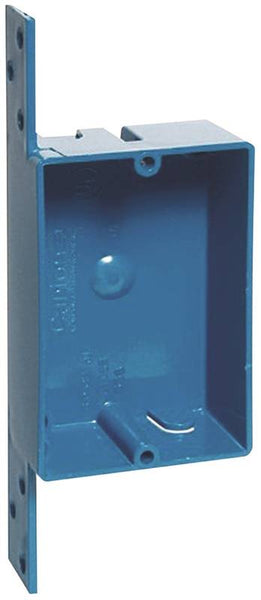 Carlon B108B-UPC Outlet Box, 1 -Gang, PVC, Blue, Bracket Mounting