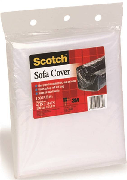 Scotch 8040 Sofa Cover, 41 in L, 131 in W, Clear