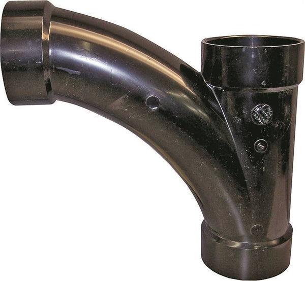 CANPLAS 104301BC Combination Tee Pipe Wye, 1-1/2 in, Hub, ABS, Black