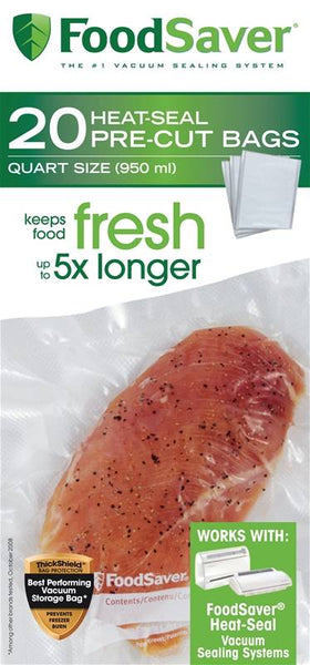 FoodSaver FSFSBF0216-NP Vacuum Seal Bag, 1 qt Capacity, Clear