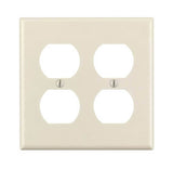 Leviton 78016 Receptacle Wallplate, 4-1/2 in L, 4-9/16 in W, 2 -Gang, Thermoset, Light Almond, Smooth