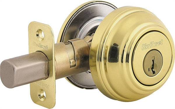 Kwikset 99800-120 Deadbolt, 1 Grade, K4 Key, Metal, Polished Brass, 2-3/8 to 2-3/4 in Backset, KW1 Keyway