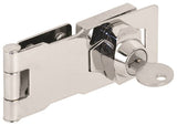 Defender Security U 9951 Locking Hasp, 4 in L, 1-5/8 in W, Steel, Zinc, Keyed Staple