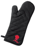 Weber 6532 Barbecue Mitt, One-Size, Foldable Cuff, Cotton, Black/Red