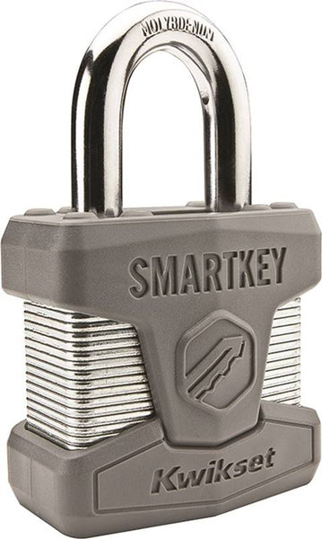 Kwikset 026 SMT STD CP Padlock, Alike Key, Standard Shackle, 0.359 in Dia Shackle, Molybdenum Shackle, Steel Body
