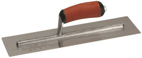 Marshalltown MXS64D Finishing Trowel, 14 in L Blade, 4 in W Blade, Spring Steel Blade, Square End, Curved Handle