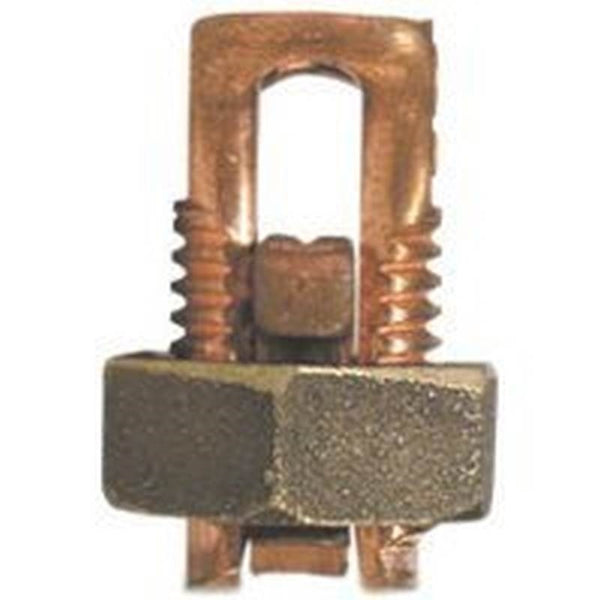 nVent ERICO ESB1/0 Split Bolt Connector, #4 to 1/0 Wire, Silicone Bronze Alloy, Bronze
