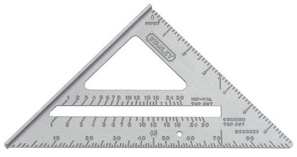 STANLEY Quick Square Series 46-067 Layout Tool, SAE Graduation, Aluminum, 6-3/4 in L