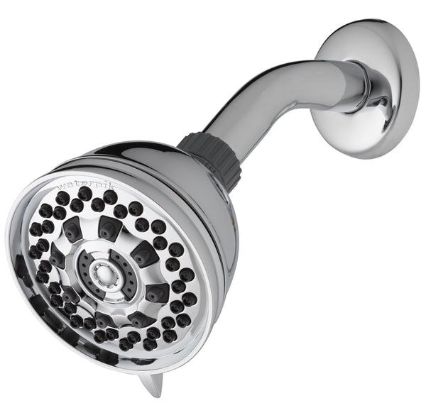 Waterpik XAT-649E Handheld Shower Head, 1.8 gpm, 6-Spray Function, Brushed Nickel, 3-1/2 in Dia