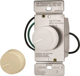 Eaton Wiring Devices RI06P-VW-K2 Rotary Dimmer, 120 V, 600 W, Halogen, Incandescent Lamp, 3-Way, Ivory/White
