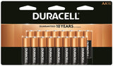 DURACELL COPPERTOP MN1500 MN1500B16 Battery, 1.5 V Battery, AA Battery, Alkaline, Manganese Dioxide