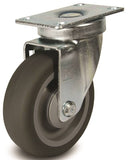 DH CASTERS C-LM5P1TPSB Swivel Caster, 5 in Dia Wheel, 1-1/4 in W Wheel, Thermoplastic Rubber Wheel, Gray, 240 lb