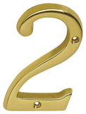 Schlage SC2-3026-605 #2 House Number, Character: 2, 4 in H Character, Brass Character, Brass