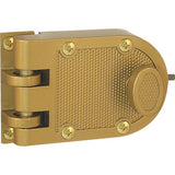 Prime-Line U 9970 Deadlock, Aluminum, Brass, 2-1/2 in Backset, Kwikset Keyway