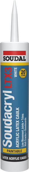 Soudal 5823513 Acrylic Latex Caulk, 10.1 oz
