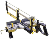 STANLEY 20-800 Clamping Mitre Box with Saw, 22 in W Cutting, 1-1/2 in D Cutting, 45, 90 deg Cutting Slot, Aluminum