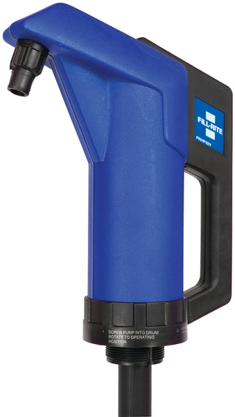 Fill-Rite FRHP32V Hand Transfer Pump, 19-3/4 to 35-1/2 in L Suction Tube, 2 in Outlet, 11 oz/Stroke, Polypropylene