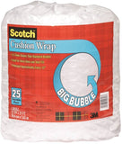 Scotch BB7912-25 Perforated Bubble Cushion Wrap, 25 ft L, 12 in W, Clear