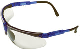 SAFETY WORKS 10041055 Padded Brow Guard Safety Glasses, Anti-Fog, Anti-Scratch Lens, Polycarbonate Lens, Blue Frame