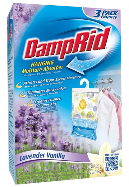 DampRid FG83LV Moisture Absorber, 14 oz, Pellet, Lavender Vanilla