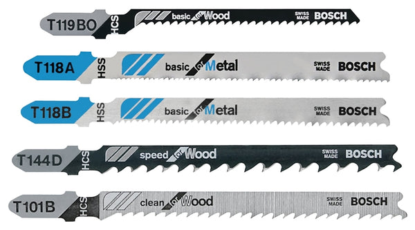 Bosch T500 Jig Saw Blade Kit, 5-Piece, Bi-Metal