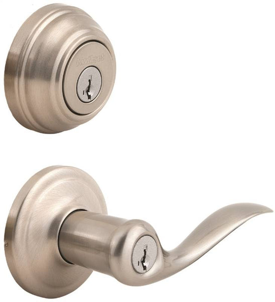 Kwikset Signature Series 991TNL-15 Combination Lockset, 2 Grade, Zinc, Satin Nickel, 2-3/8 x 2-3/4 in Backset