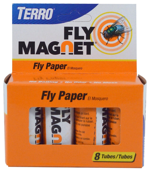 TERRO Fly Magnet T518 Fly Paper Trap, Solid, 8 Pack