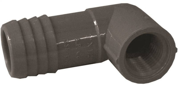 Boshart UPVCFRE-1005 Pipe Elbow, 1 x 1/2 in, Insert x FIP, Polypropylene, 200 psi Pressure