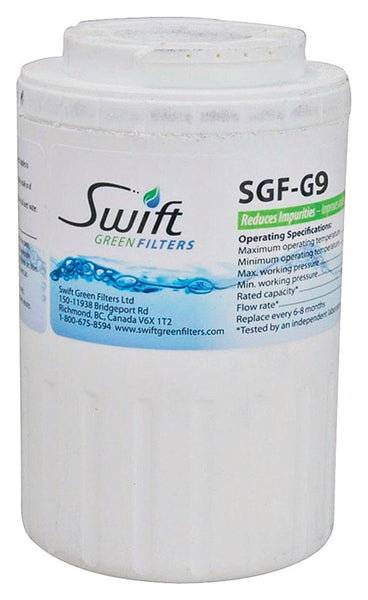 SWIFT GREEN FILTERS SGF-G9 RX Refrigerator Water Filter, 0.5 gpm, Coconut Shell Carbon Block Filter Media
