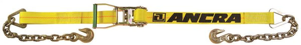 ANCRA 500 Series 45982-15 Strap, 2 in W, 27 ft L, Polyester, Yellow, 3333 lb Working Load, Chain Anchor End