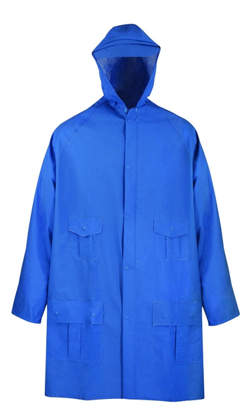 Diamondback 8156-L Rain Parka, L, Polyester/PVC, Blue, Zipper Closure