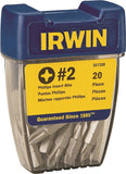 IRWIN Pro-Pak 357320 Insert Bit, #2 Drive, Phillips Drive, 1/4 in Shank, Hex Shank, 1 in L