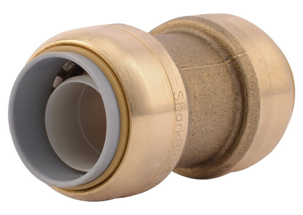 SharkBite U4016LFA Pipe Coupling, 3/4 in, Brass/Polybutylene, 200 psi Pressure