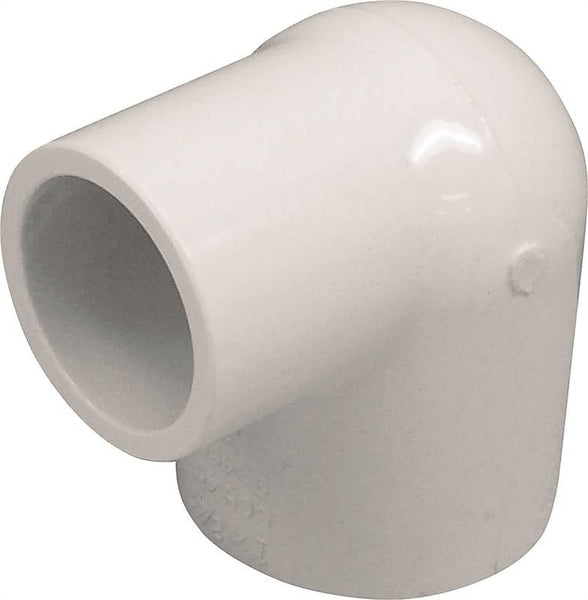 LASCO 406131BC Reducing Pipe Elbow, 1 x 3/4 in, Slip, 90 deg Angle, PVC, White, SCH 40 Schedule, 270 psi Pressure