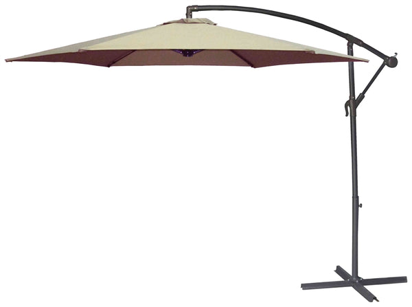 Seasonal Trends UMSC10BKOBD-04 Solar Offset Taupe Umbrella, 98.42 in OAH, 10 ft W Canopy, 10 ft L Canopy