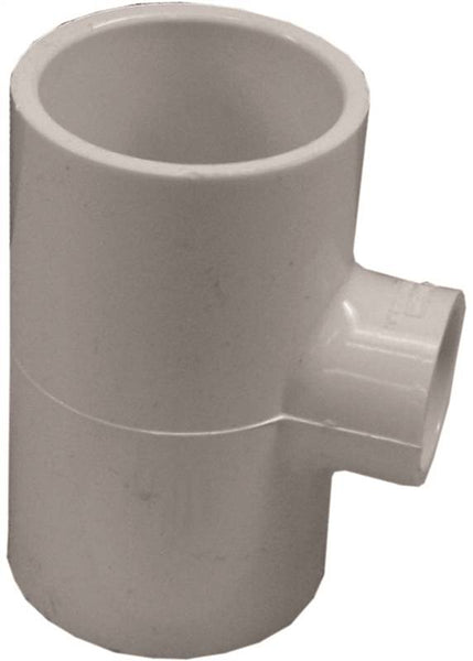LASCO 401211BC Reducing Pipe Tee, 1-1/2 x 1 in, Slip, PVC, SCH 40 Schedule