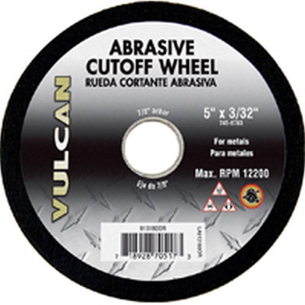 Vulcan 913160OR Type 1 Cut-Off Wheel, 5 in Dia, 3/32 in Thick, 7/8 in Arbor, Premium, Aluminum Oxide Abrasive