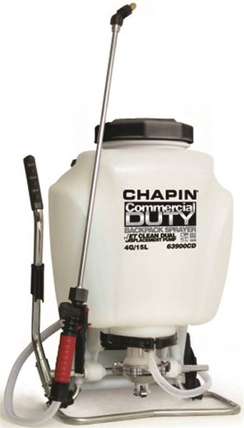 CHAPIN 63900 Backpack Sprayer, 4 gal Tank, Poly Tank, 25 ft Horizontal, 23 ft Vertical Spray Range, 48 in L Hose